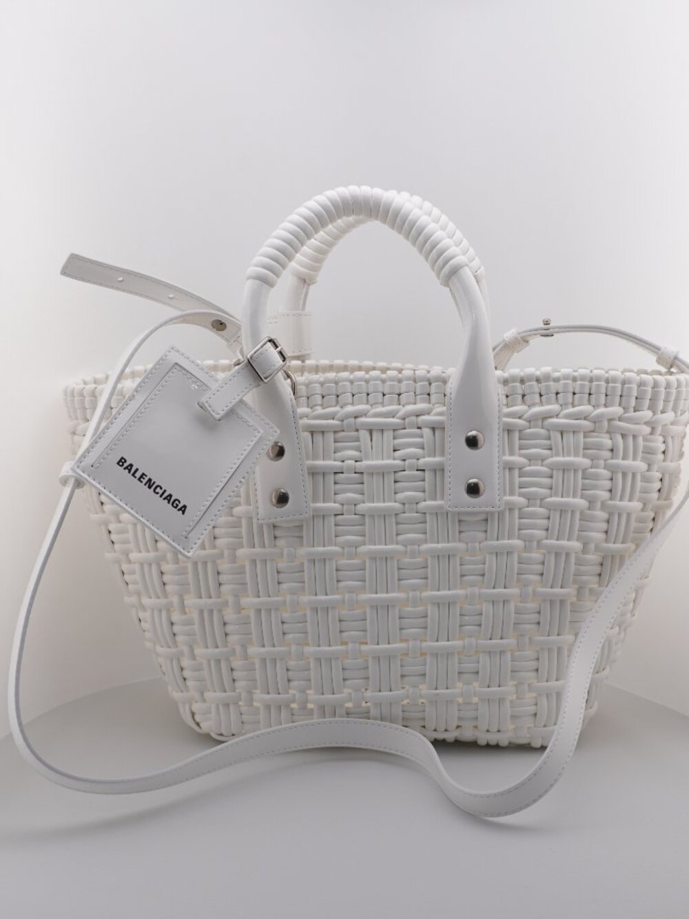 Balenciaga Bastro Xs Basket Top Handle Bag Optic White 671342-2IE3Y-9000 10004 - Picture 6 of 6